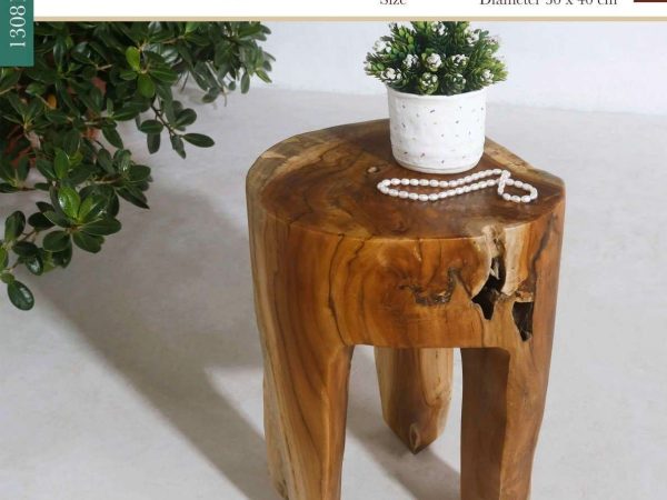 Muebles Asia - Recyled Teakwood Three Legs Stool