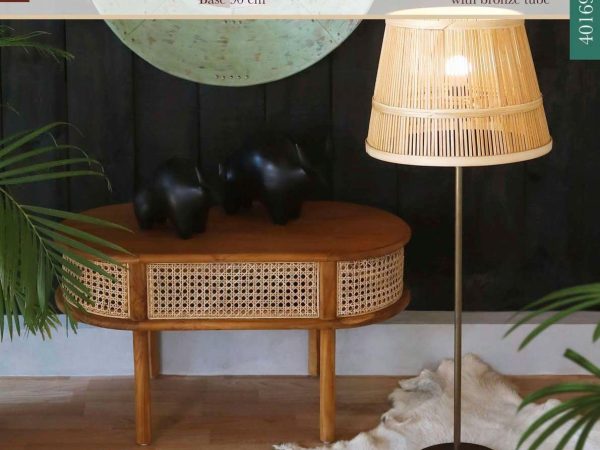 Muebles Asia - Smaller Bambino Bamboo Lamp Tall with Bronze Tube 2